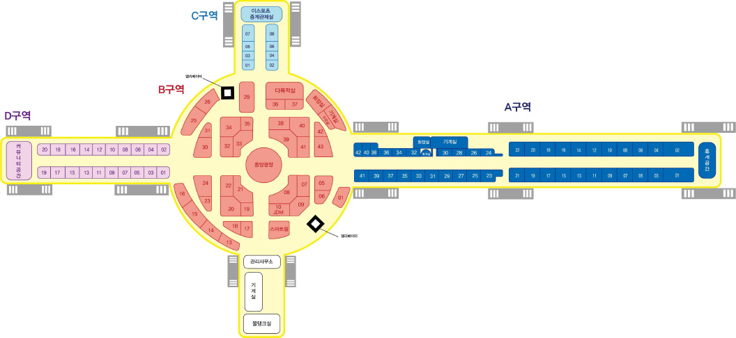 중앙지하도상가(에나몰) 전체배치도