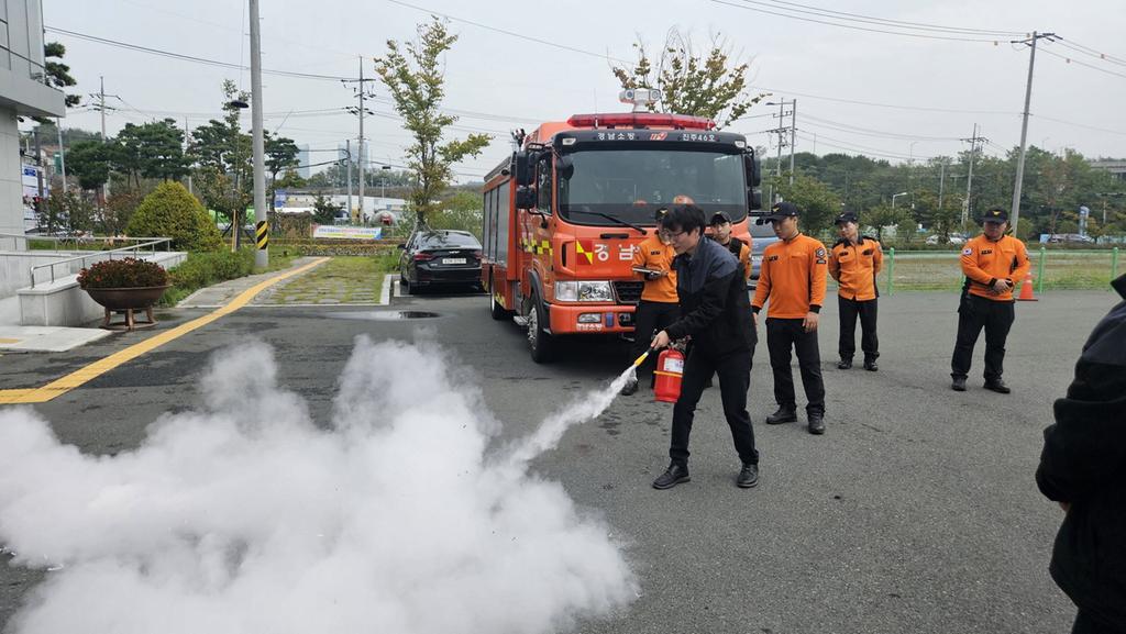 진주시 시설관리공단, 화재 사고 대비 합동 소방훈련 실시 